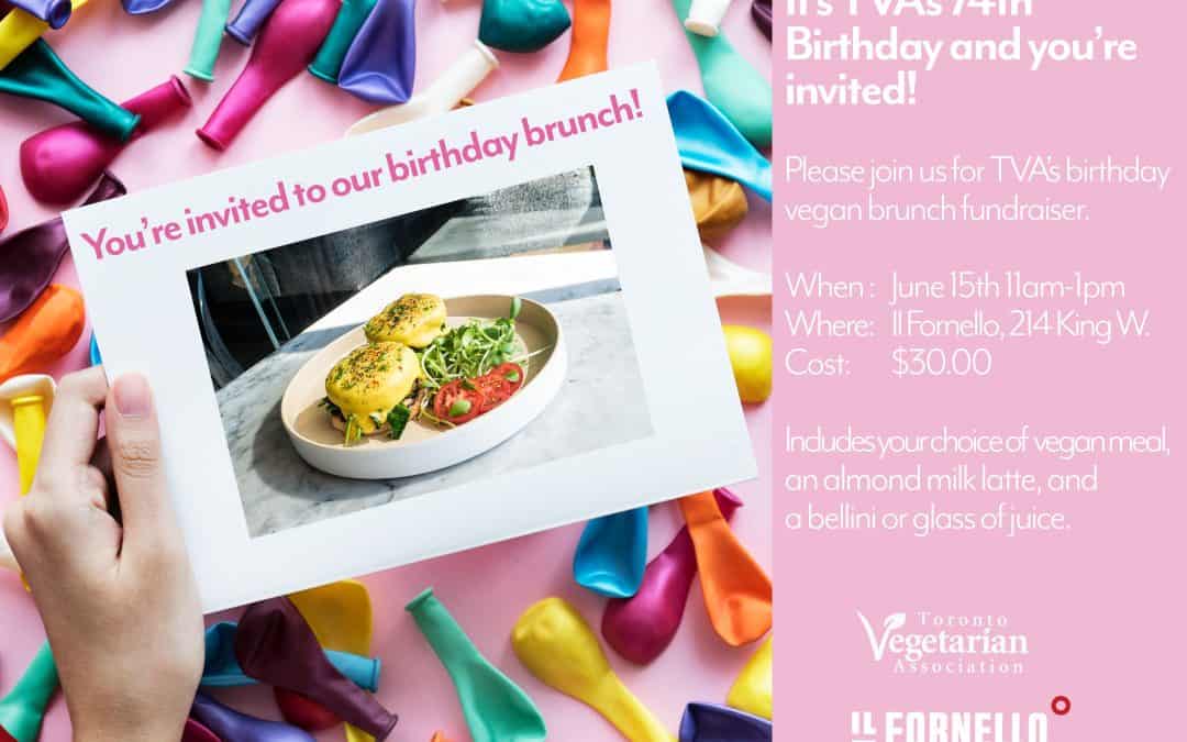 TVA’s Vegan Birthday Brunch Fundraiser at Il Fornello
