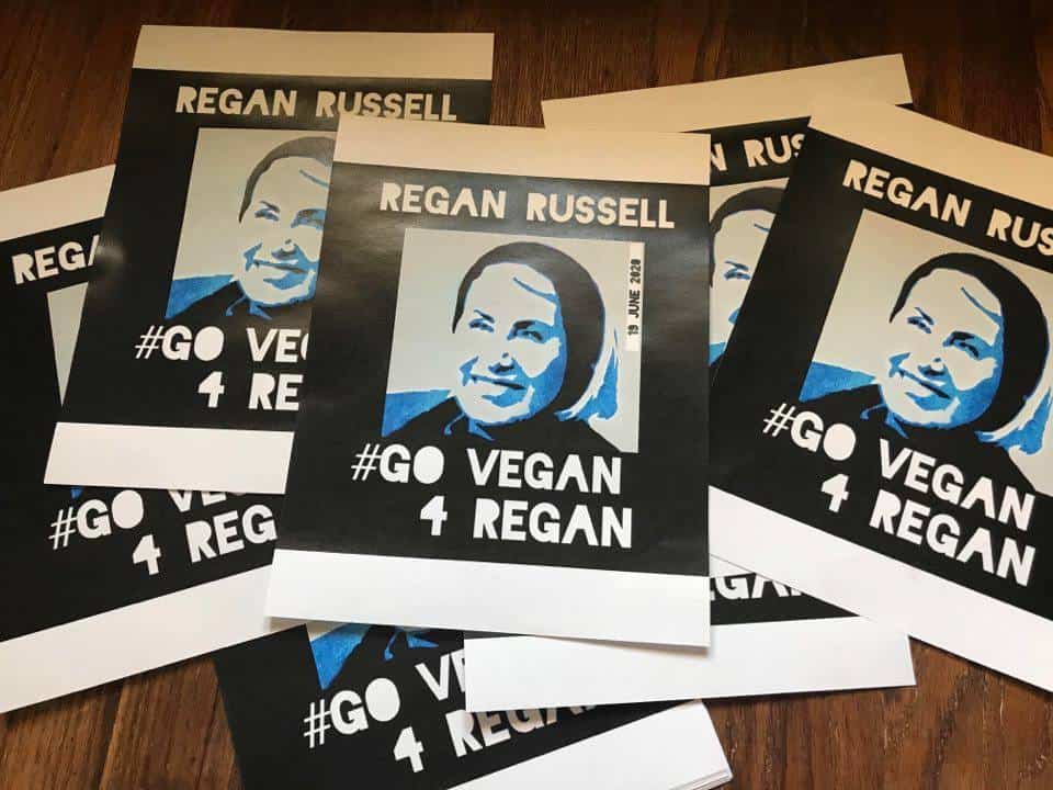 Postering in memory of Regan Russell